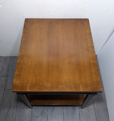 Vintage Lane 1960s Mid Century Modern Walnut Wood 2-Tier End Table