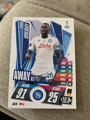 Near Mint Kalidou Koulibaly 2020-21 Topps Match Attax Away Kit AK18 Napoli C118