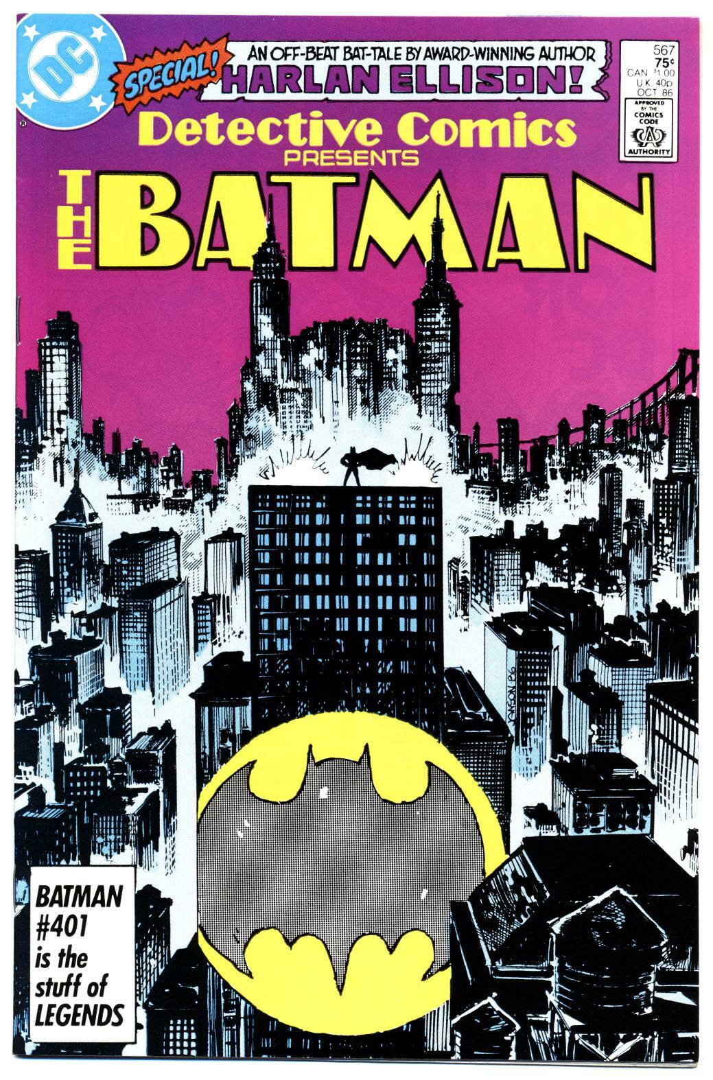 DETECTIVE COMICS #567 F/VF, Harlan Ellison, Direct, DC Comics 1986 Stock  Image | eBay