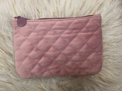 Ipsy Glam Bag February 2020 Mauve Pink Quilted Soft Velvety Makeup Cosmetic ~5x7
