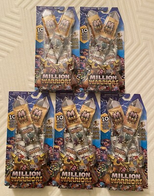 Lot Of 5 - MILLION WARRIORS 10 Pack BLIND MINI FIGURE PACK 1 Rare Guaranteed