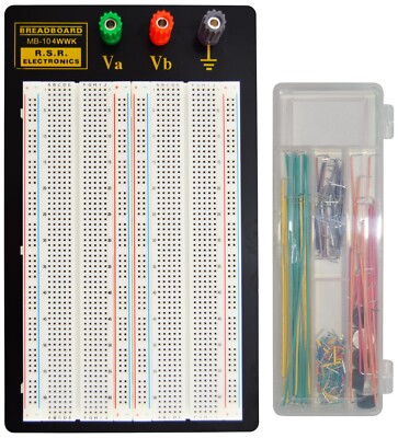Solderless Breadboard, 1,660 Contact Points, 3 Binding Posts + 140 Jumper Wires