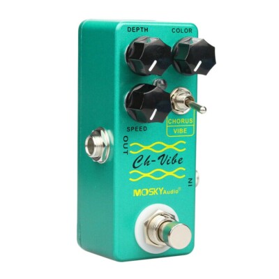 mini vibrato pedal Mosky Chorus Vibe Vibrato Guitar Effect Pedal Depth Color Speed Knob Mini  Size