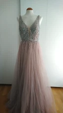 New IMPERO COUTURE Occasion/Prom Dress- Embellished Glitter -Antique Pink- US 12