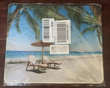 Auhoahsil Mouse Pad, Summer Beach Design Anti-Slip Rubber w stitched edges 11.8"