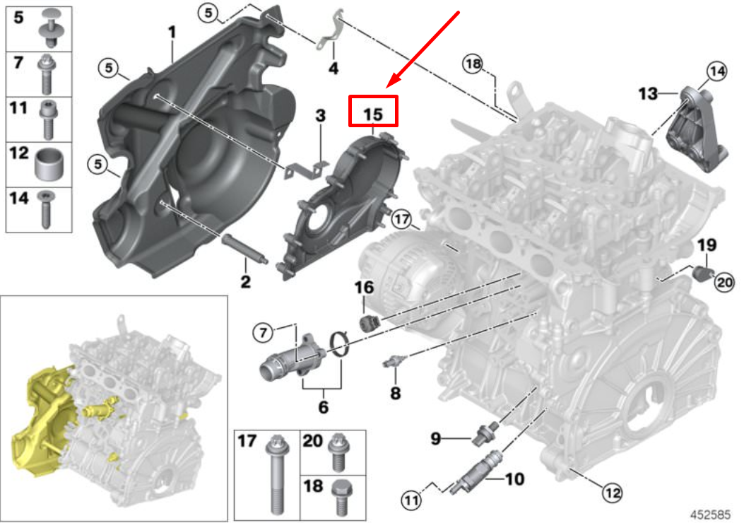 BMW i8 I12 Timing Chain Cover 11148512597 8512597 NEW GENUINE | eBay