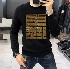 Felpa con cappuccio uomo donna lusso diamanti strass moda nero bianco nuova