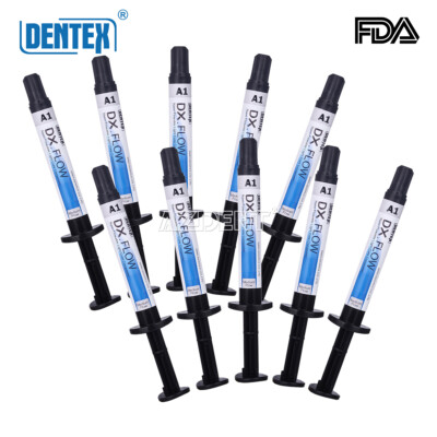 Dentex Flowable Light-Cure Composite Resin - Medium Flow, Shades A1/A2/A3, 3g Syringe