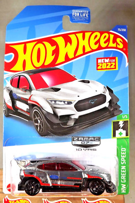 2022 Hot Wheels Walmart #7 Zamac 73 HW Green Speed 1/5 FORD MUSTANG MACH-E 1400