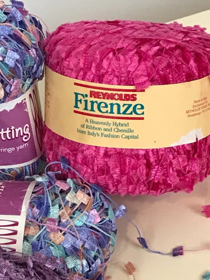 Reynolds Firenze Hybrid of Ribbon & Chenille Bernat Knitting 6 Yarns Italy/China - Image 2 of 4