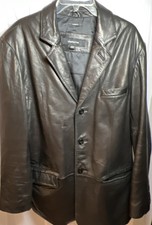Women’s Claiborne Leather Jacket Black Buttons Pockets Soft