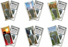 Yellowstone FootWhere® Souvenir Fridge Magnets. 6 Piece Set. Made in USA