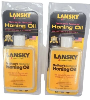 Lansky Nathan's Honing Oil 4 oz Bottle 2 Pack for Knife Blade Sharpening