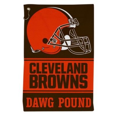 CLEVELAND BROWNS ALL PURPOSE GOLF TAILGATE TOWEL 16''X25'' HOOK AND GROMMET 