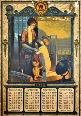 1925 Westinghouse Calendar Print   Edward Mason Eggleston   Americana Nostalgia