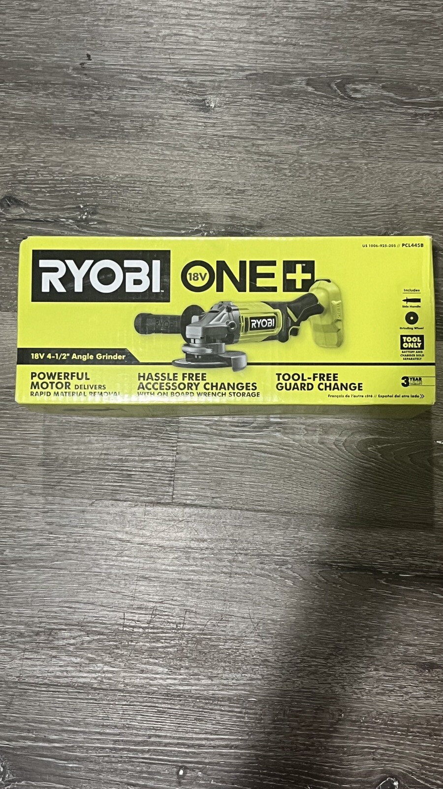 Ryobi ONE+ 18V Cordless 4-1/2 in. Angle Grinder - Tool Only (PCL445B)