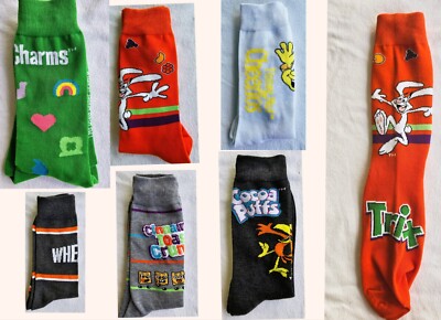 Crew Socks TRIX Lucky Charms Cocoa Puffs Wheaties Cherrios Mens Shoe Size 6-12