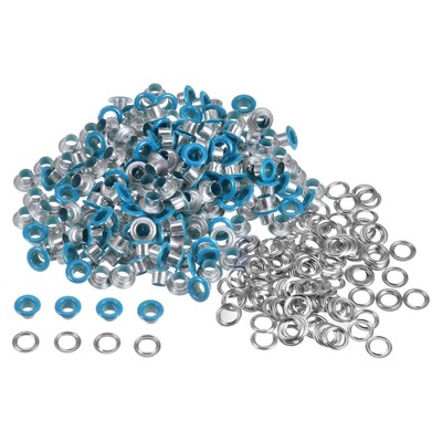 300er Set Ösen Set Metallösen 4,5 mm 3/16'' Ösen für Schuhe himmelblau