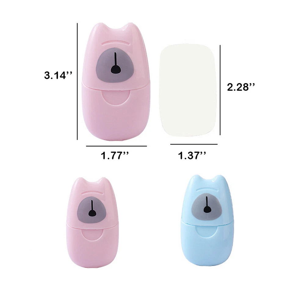 US 50Pcs Disposable Travel Soap Portable Soap Paper Box Scented Slice Sheets - Image 2 of 4