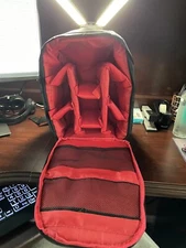 Small camera bag backpack with black memory card holder