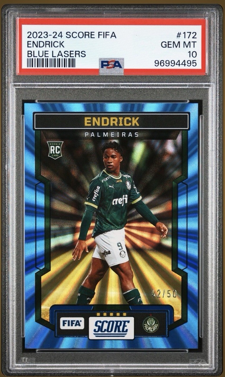 2023-24 Panini Score FIFA - Endrick - Blue Lasers /50 RC PSA 2023-24 Panini Score FIFA - Endrick - Blue Lasers /50 RC PSA