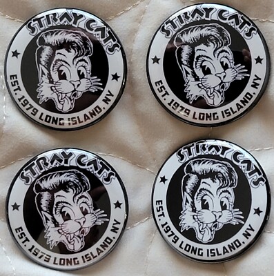 Stray Cats,(Est. 1979),4 Pin Set,1.5'' Pin, Button,  Brian Setzer,Stray Cat Strut