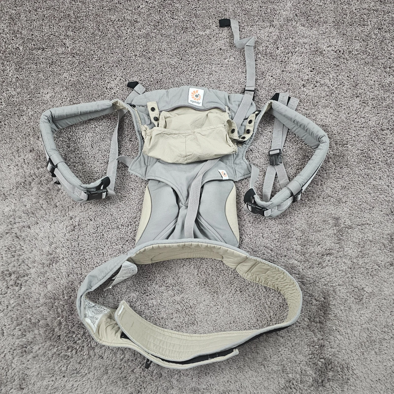 Ergobaby Adapt Baby Carrier Gray 3 Positions 7-45 lbs Lumbar Support BCAPEAGRY