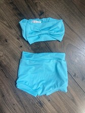 Diaper Cover Baby And Headband Set Blue 0-3 Months