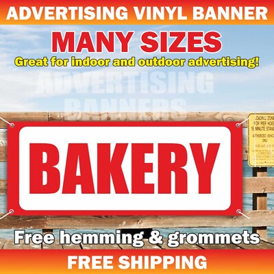 BAKERY Advertising Banner Vinyl Mesh Sign fresh bread baking muffin bagels rolls