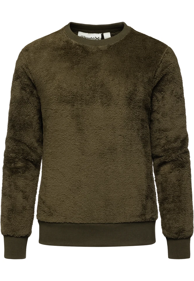 MARKENLOS Damen Sweatshirt Teddy Pulli Sweatjacke Plüsch Hoodie Pullover RD-021