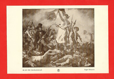 July 28, 1830 Barricade Battle * Eugene Delacroix (1913) - [TÜ-031] 