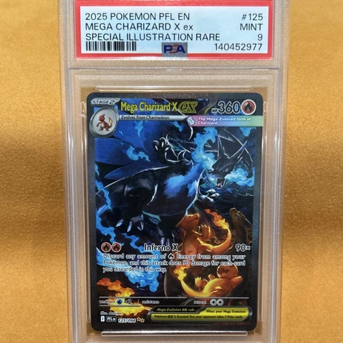 New ListingMega Charizard X EX Me02 Phantasmal Flames 2025 Holo PSA 9 360 HP #125/094
