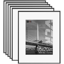 VCK Aluminum Picture Frames 16x20 Black Set of 6, Poster Frame with Mat for 1...