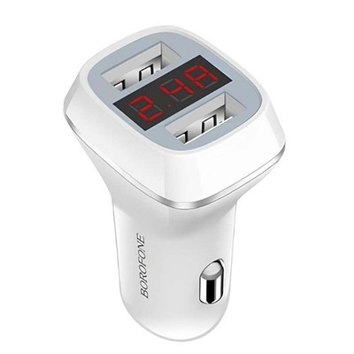 Borofone, Auto-Ladegerät 2× USB-A mit LCD-Anzeige Schnellladung