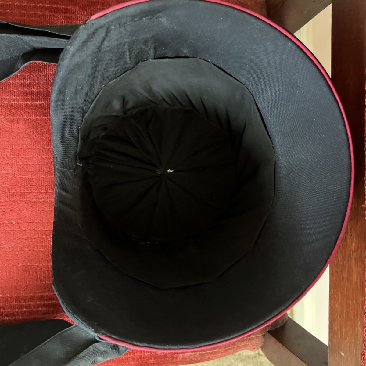 Vintage‎ Salvation Army Bonnet Hat Black Maroon Straw Silk Ribbon Oversized Bow RARE Salvation Army Bonnet and Hat Box Collectors Set  main image 2
