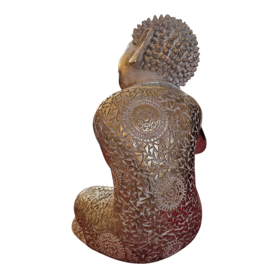Estatuilla dorada de Buda tailandés en reposo Feng Shui Foto 4 de 4