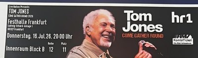 TOM JONES - TOP PLÄTZE- FRANKFURT 16.07.2026