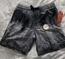 Wonder Nation Boys Buckle-Up Shorts, Black/Gray Size L 10-12