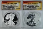 2012 S Proof / Reverse Proof American Silver Eagle San Francisco Set ANACS PR70