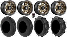Fuel Anza Bronze 14 Wheels 28 Dune Tires Polaris Ranger Xp 91k