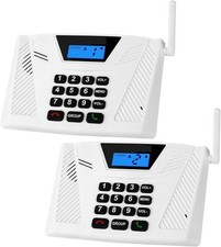 Wireless Intercom System Full Duplex 5300ft Long Range 2 Pack White