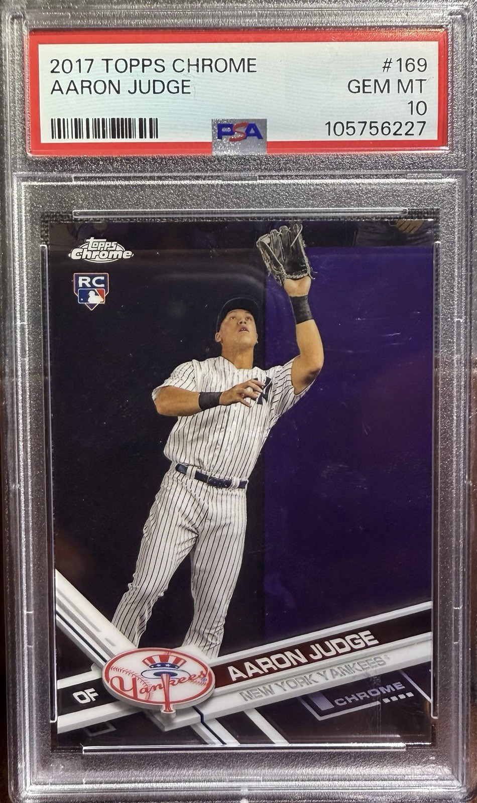 2017 Topps Chrome Aaron Judge #169 Rookie PSA 10 RC Yankees