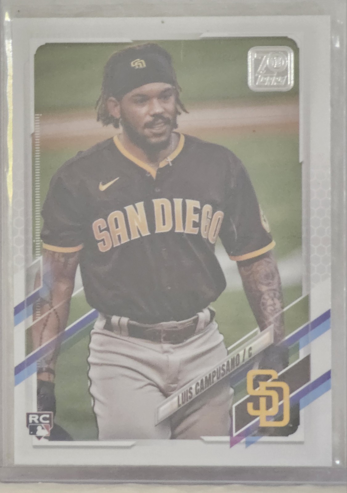 2021 Topps Series 2 Luis Campusano RC variation photo 381 San Diego Padres SP