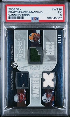 2008 SPX WINNING TRIOS /99 JERSEY RELIC TOM BRADY BRETT FAVRE PEYTON MANNING