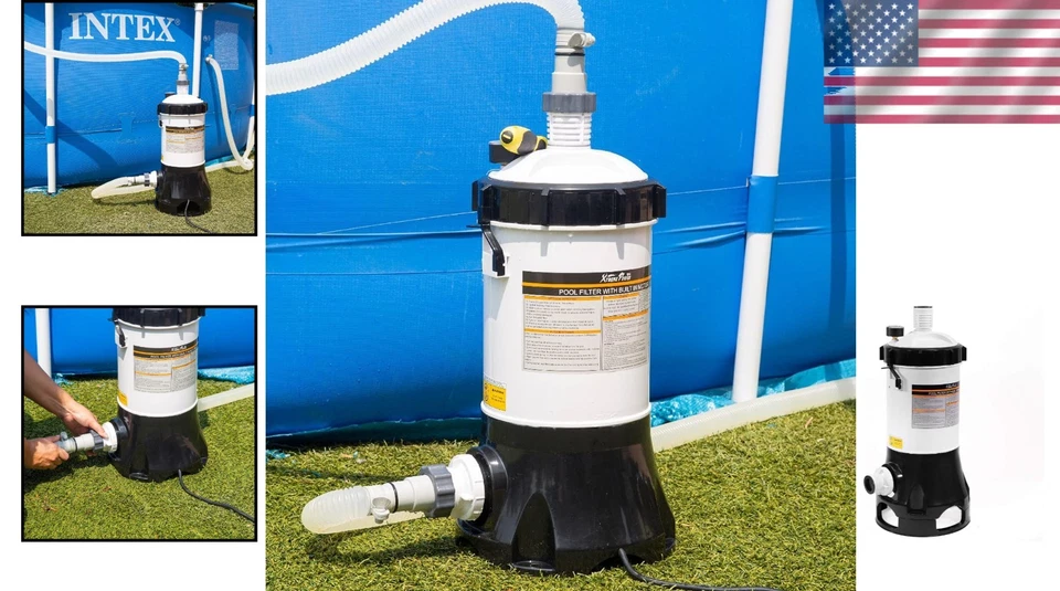 Efficient Cartridge Filter System for Above-Ground Pools - 0.25hp Built-in Pump - Image 2 of 4