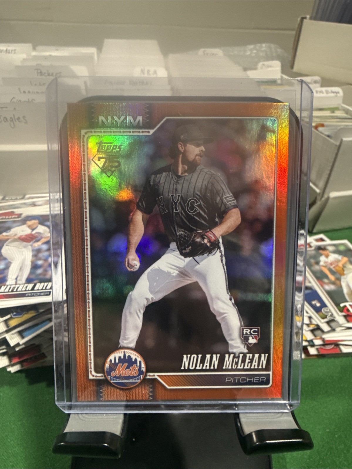 2026 Topps Series 1 Nolan McLean 214 Orange Rainbow Foil /25