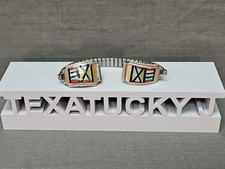 Vintage Native American HE Cellicion Zuni Multi Stone Inlay Watch Tips w/ Band
