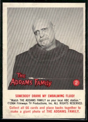 1964 Donruss The Addams Family #2 Somebody Drank My Embalming Fluid! VG