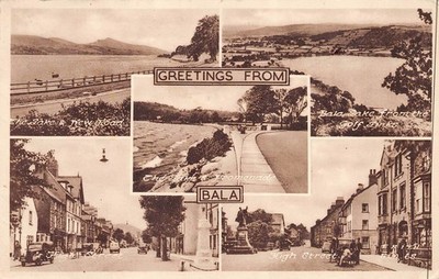 Grüße aus Bala Multiview Wales Postkarte um 1962