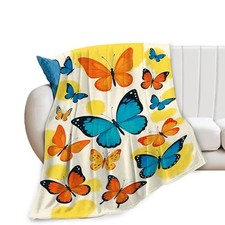 Blanket for Women Butterflies Throw Blanket Soft Cozy Fleece 40"x50" Butterfly